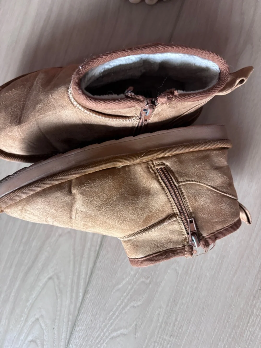 MIA Kids Tan Suede Slip-On Ankle Boots